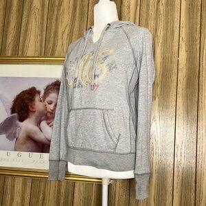 AMERICAN EAGLE 1977 WOMANS GREY HOODED SWEATSHIRT COAT SIZE SMALL/PETITE